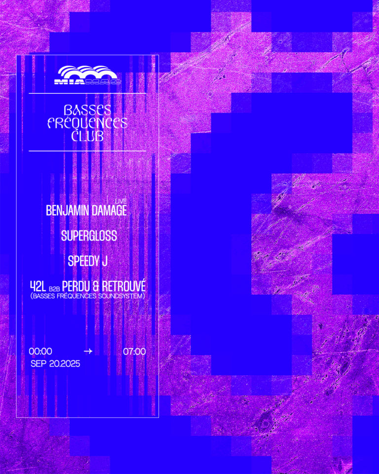 BASSES FREQUENCES CLUB: SPEEDY J, 42L B2B PERDU & RETROUVÉ, SUPERGLOSS & BENJAMIN DAMAGE